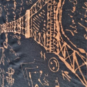 black t-shirt with handmade Paris city inspired graphics all over with bleach