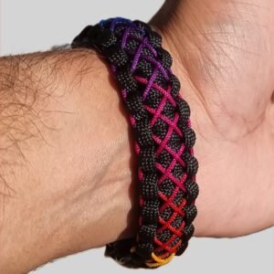 Egyptian mythology buckle paracord bracelet with rainbow effect