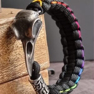 Egyptian mythology buckle paracord bracelet with rainbow effect