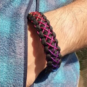 Egyptian mythology buckle paracord bracelet with rainbow effect