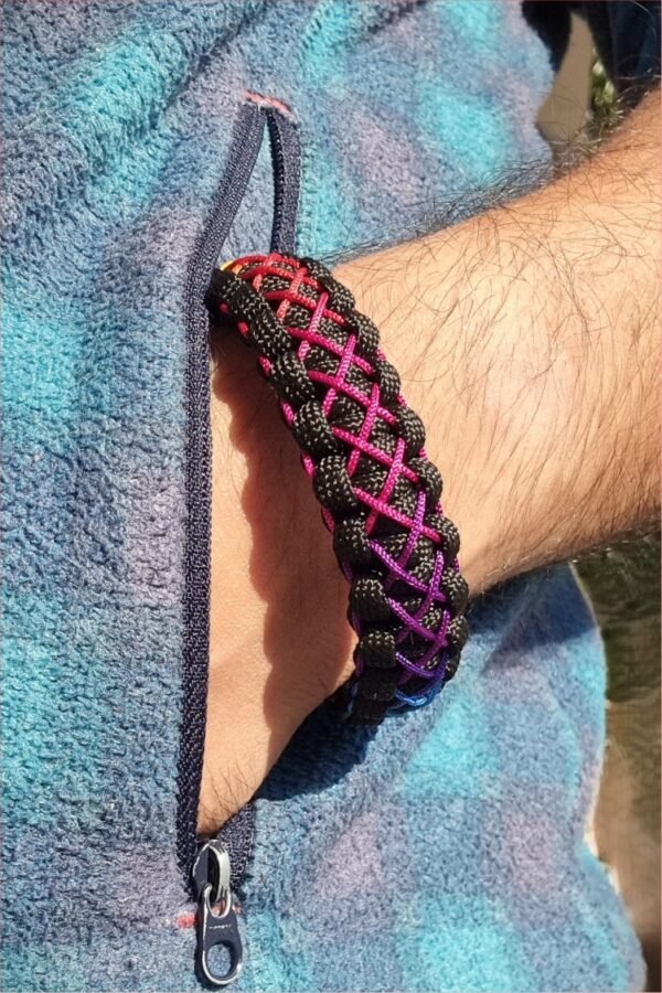 Egyptian mythology buckle paracord bracelet with rainbow effect