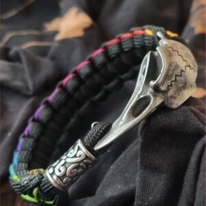 Egyptian mythology buckle paracord bracelet with rainbow effect