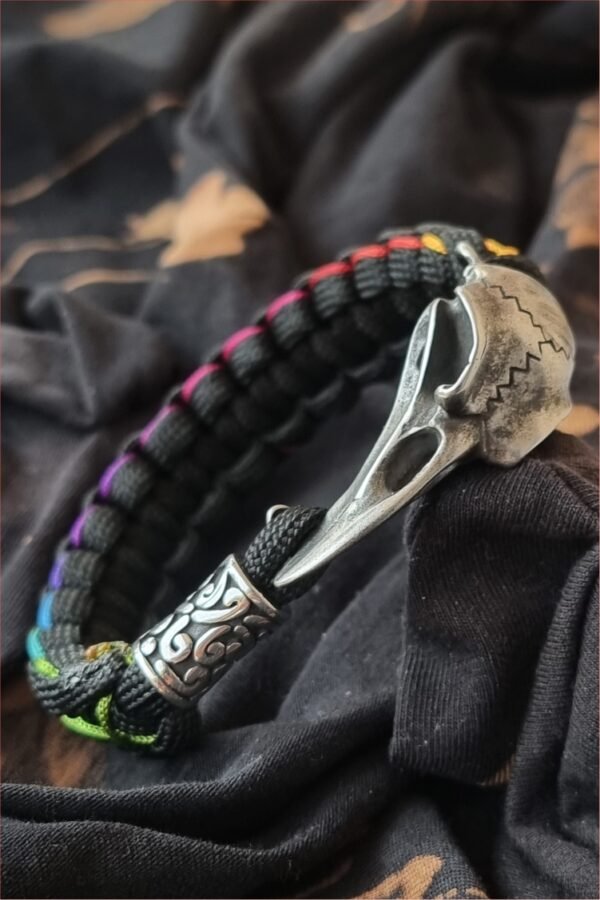 Egyptian mythology buckle paracord bracelet with rainbow effect