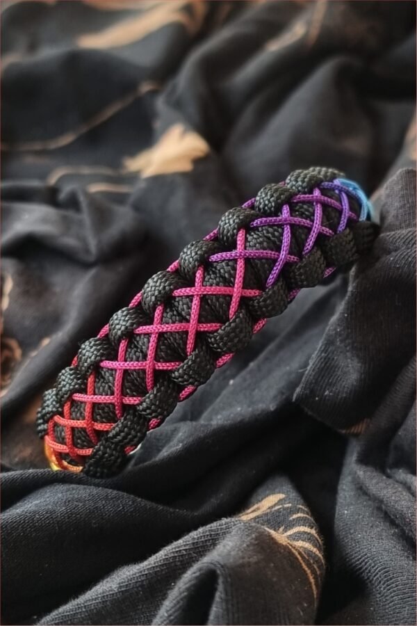 Egyptian mythology buckle paracord bracelet with rainbow effect