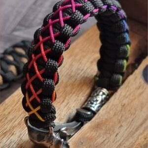 Egyptian mythology buckle paracord bracelet with rainbow effect