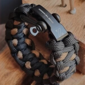 custom handmade paracord bracelet in black and gold paracord