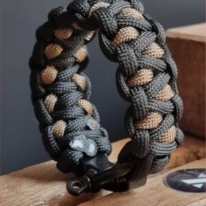 custom handmade paracord bracelet in black and gold paracord