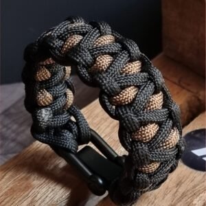 custom handmade paracord bracelet in black and gold paracord