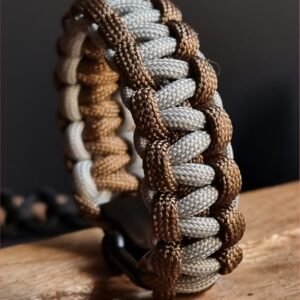 custom handmade paracord bracelet in Silver and gold paracord