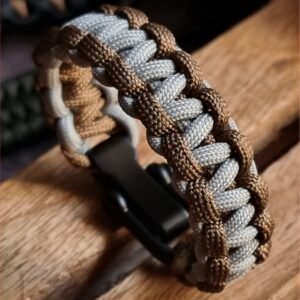 custom handmade paracord bracelet in Silver and gold paracord