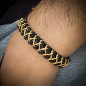 handmade mini paracord bracelet made with 2mm black paracord and multiple 1 mm paracords i adjustable design