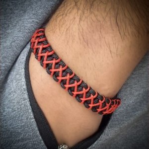 handmade mini paracord bracelet made with 2mm black paracord and multiple 1 mm paracords i adjustable design