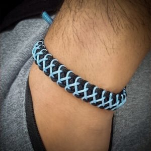 handmade mini paracord bracelet made with 2mm black paracord and multiple 1 mm paracords i adjustable design