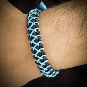 handmade mini paracord bracelet made with 2mm black paracord and multiple 1 mm paracords i adjustable design