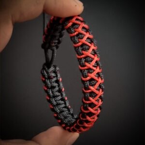 handmade mini paracord bracelet made with 2mm black paracord and multiple 1 mm paracords i adjustable design