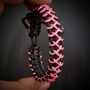 handmade mini paracord bracelet made with 2mm black paracord and multiple 1 mm paracords i adjustable design
