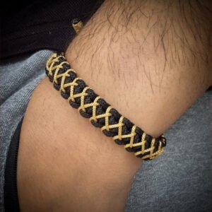 handmade mini paracord bracelet made with 2mm black paracord and multiple 1 mm paracords i adjustable design