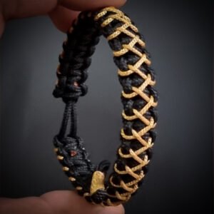 handmade mini paracord bracelet made with 2mm black paracord and multiple 1 mm paracords i adjustable design