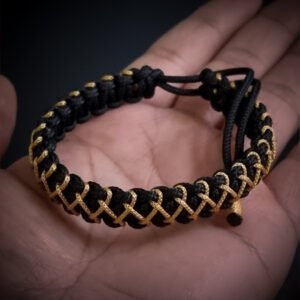 handmade mini paracord bracelet made with 2mm black paracord and multiple 1 mm paracords i adjustable design