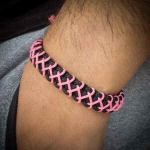 handmade mini paracord bracelet made with 2mm black paracord and multiple 1 mm paracords i adjustable design
