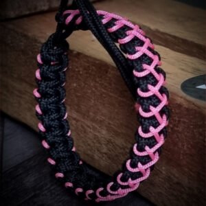 handmade mini paracord bracelet made with 2mm black paracord and multiple 1 mm paracords i adjustable design
