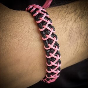 handmade mini paracord bracelet made with 2mm black paracord and multiple 1 mm paracords i adjustable design
