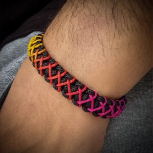 handmade mini paracord bracelet made with 2mm black paracord and multiple 1 mm paracords i adjustable design