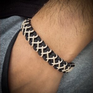 handmade mini paracord bracelet made with 2mm black paracord and multiple 1 mm paracords i adjustable design