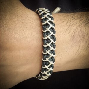 handmade mini paracord bracelet made with 2mm black paracord and multiple 1 mm paracords i adjustable design