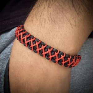 handmade mini paracord bracelet made with 2mm black paracord and multiple 1 mm paracords i adjustable design
