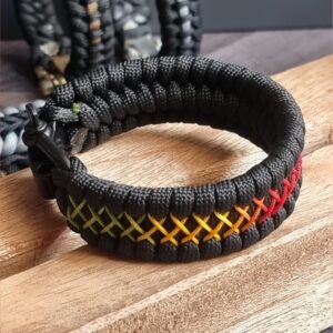 shackle buckle paracord bracelet with rainbow effect