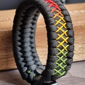 shackle buckle paracord bracelet with rainbow effect