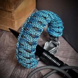 Egyptian mythology buckle paracord bracelet with rainbow effect