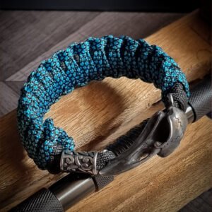 Egyptian mythology buckle paracord bracelet with rainbow effect