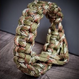 Army Camo paracord bracelet which resembles Tom Hardy's paracord bracelet from the movie Mad Max Fury Road