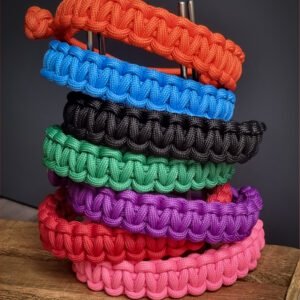 handmade stitched adjustable paracord bracelet which resembles Tom Hardy's paracord bracelet from the movie Mad Max Fury Road