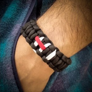 Mahadev, Lord Shiva tilak glow in the dark handmade paracord bracelet with adjustable shackle buckle