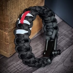 Mahadev, Lord Shiva tilak glow in the dark handmade paracord bracelet with adjustable shackle buckle