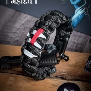 Mahadev, Lord Shiva tilak glow in the dark handmade paracord bracelet with adjustable shackle buckle
