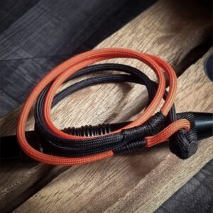 handmade paracord bracelet with orange and black 4mm 550 paracord