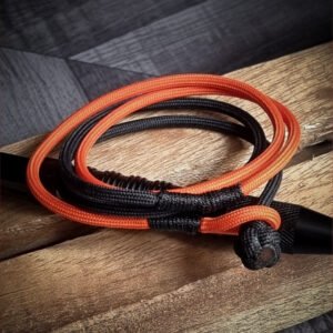 handmade paracord bracelet with orange and black 4mm 550 paracord