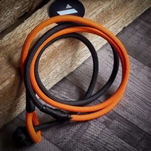 handmade paracord bracelet with orange and black 4mm 550 paracord