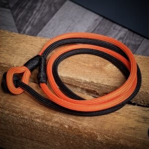 handmade paracord bracelet with orange and black 4mm 550 paracord