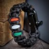 Handmade paracord bracelet, glow in the dark with adjustable shackle buckle