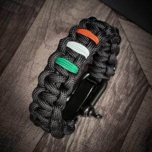 Handmade paracord bracelet, glow in the dark with adjustable shackle buckle