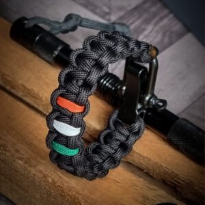 Handmade paracord bracelet, glow in the dark with adjustable shackle buckle