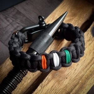Handmade paracord bracelet, glow in the dark with adjustable shackle buckle