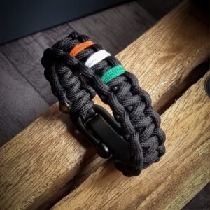 Handmade paracord bracelet, glow in the dark with adjustable shackle buckle