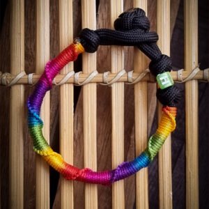 Premium Handmade unisex paracord bracelet with custom name initials in rainbow color