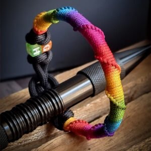 Premium Handmade unisex paracord bracelet with custom name initials in rainbow color